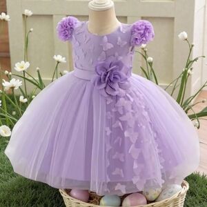 Lavender Floral Tulle Dress